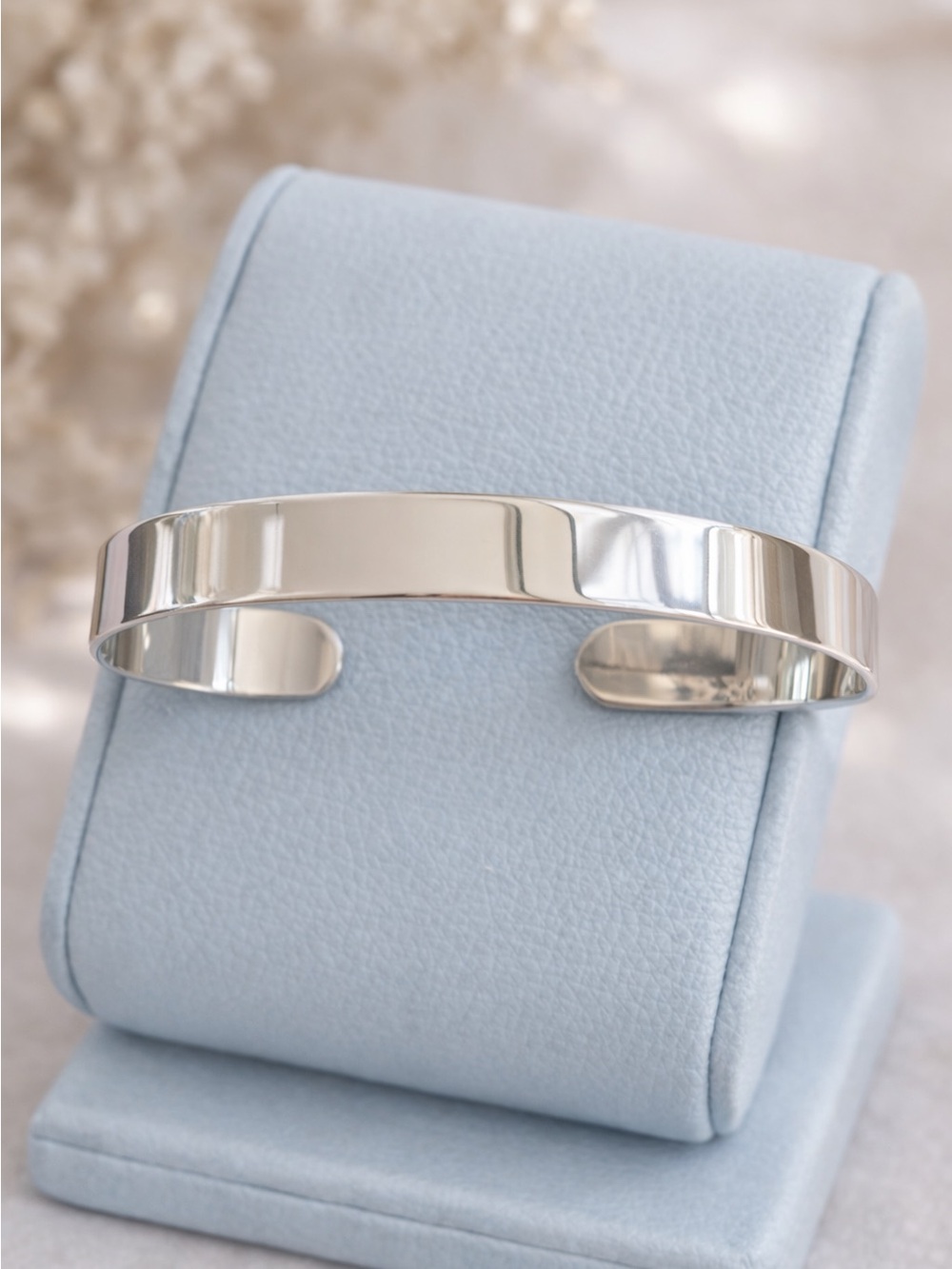 925 Sterling Silver Mirror Finish Cuff Bracelet for Men Women Taxco, Mex. Silver